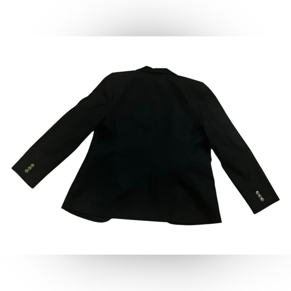 J. Crew Womens Black Petite linen-blend one-button blazer - Picture 5 of 11